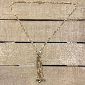 Gold Lariat Dangle Necklace